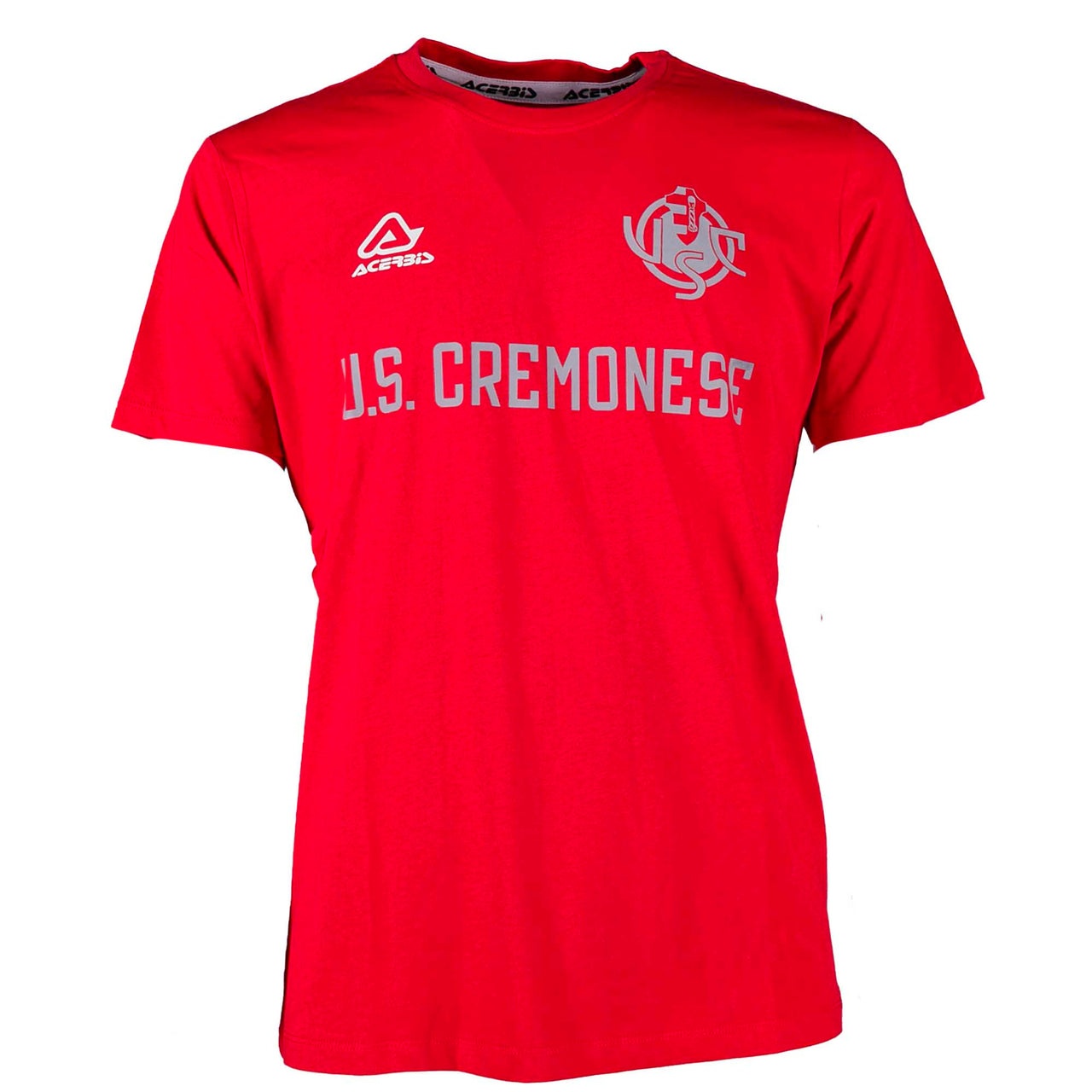 U.S. CREMONESE T-shirt cotone allenamento giocatori ROSSA 2023/24