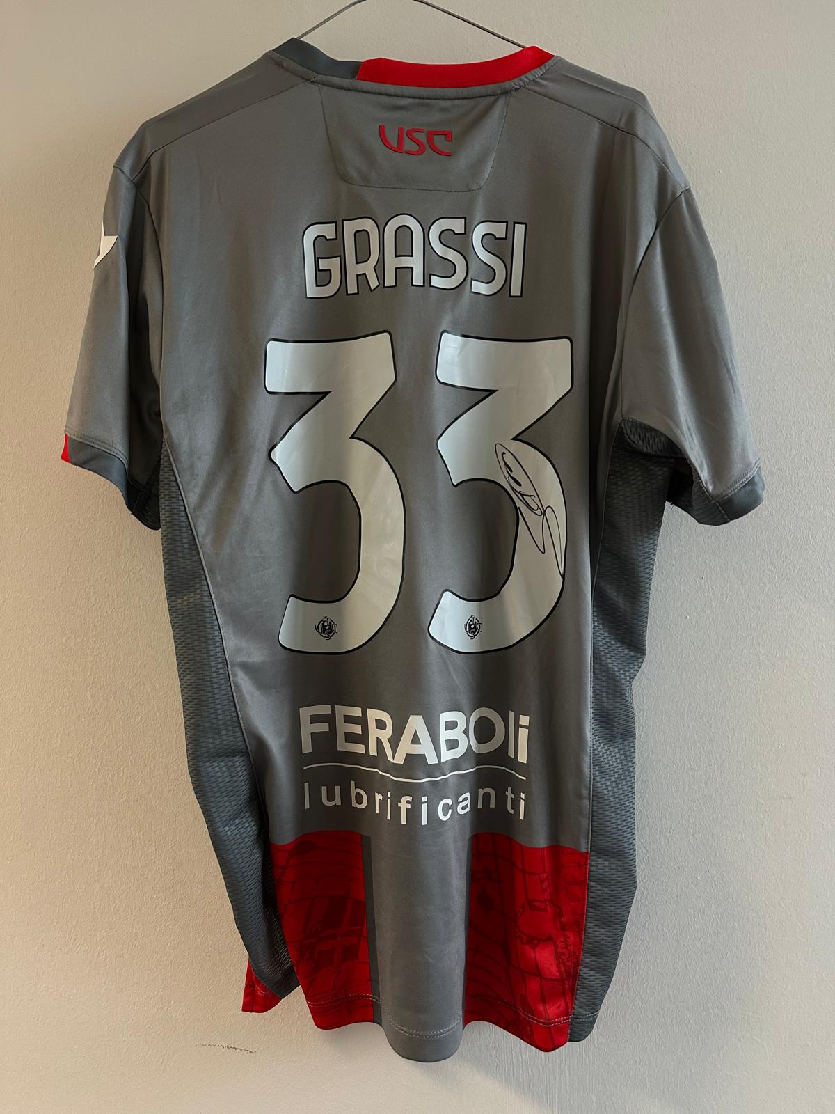 Maglia Match Worn Cremonese - Verona indossata con firma - GRASSI (M)