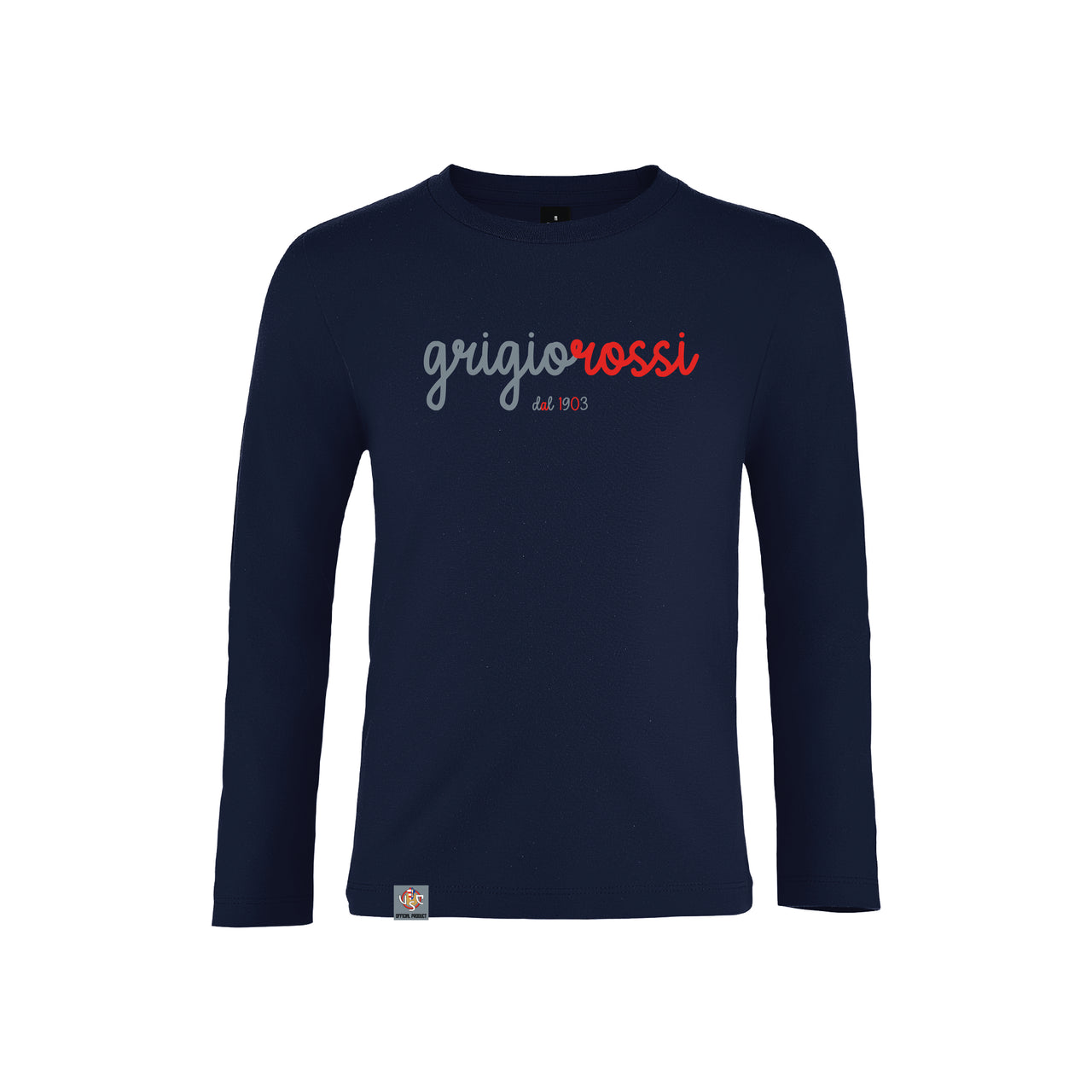 T-shirt junior manica lunga "Grigiorossi dal 1903" blu