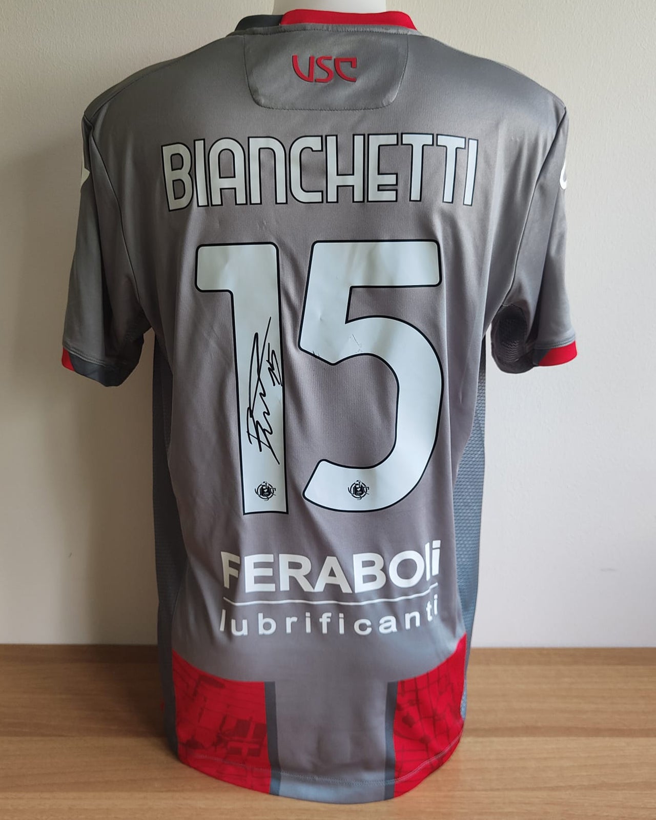 Maglia Match Worn Cremonese-Bologna indossata con firma - BIANCHETTI 15 (L)