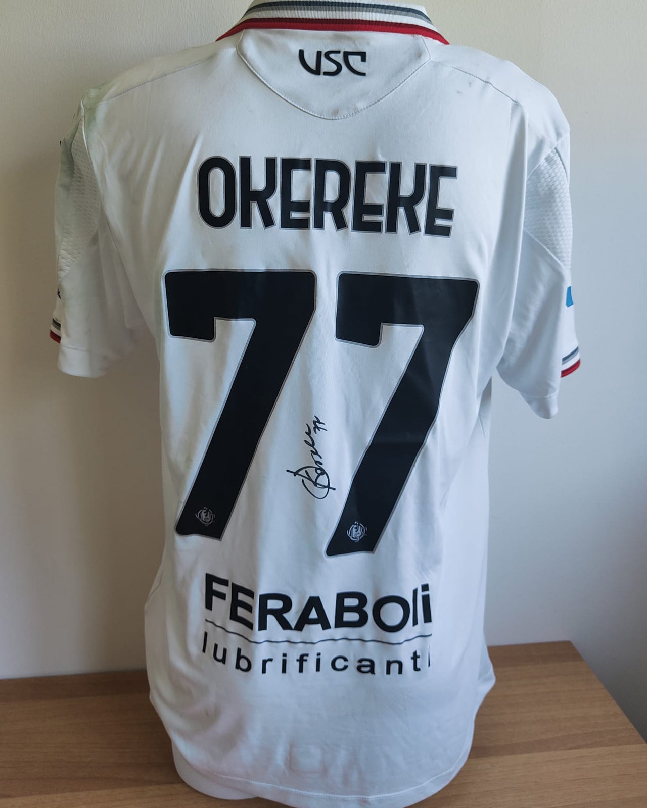 Maglia Match Worn Cagliari-Cremonese indossata con firma - OKERERE (L)