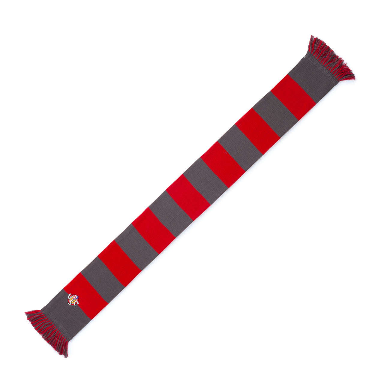 US Cremonese SCARF with grey-red stripes and embroidered logo