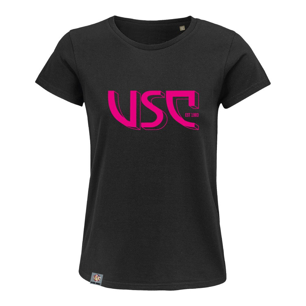 T-Shirt nera donna USC